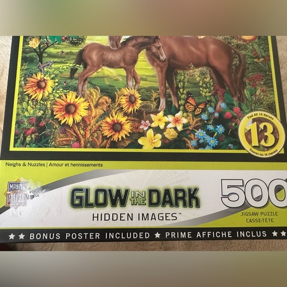 MasterPieces Horse Puzzle “Neighs And Nuzzles” Glow In The Dark 500 pc EUC - Picture 2 of 8